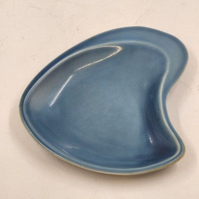 Rookwood Teal Trinket Dish Ashtray Art Pottery Abstract Shaped Glossy 7" x 7.5"