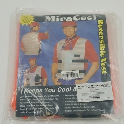 MiraCool Orange Safety Reversible Vest w Water Activated Cooling Crystal Sealed