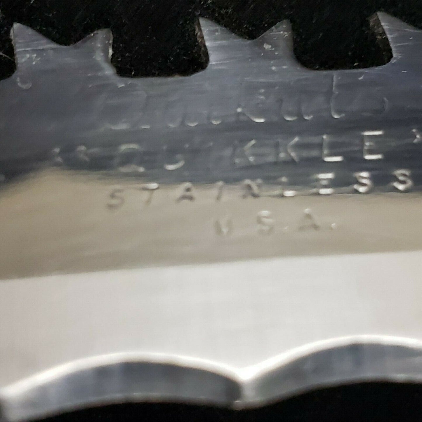 Quikut QUIKKLE Stainless 9½" Serrated Double Sided Carver Slicer Fork Tip USA