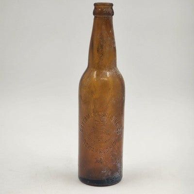 Consumers Brewery Co Newark OH Embossed Amber Beer Bottle 10" Vintage 1870s
