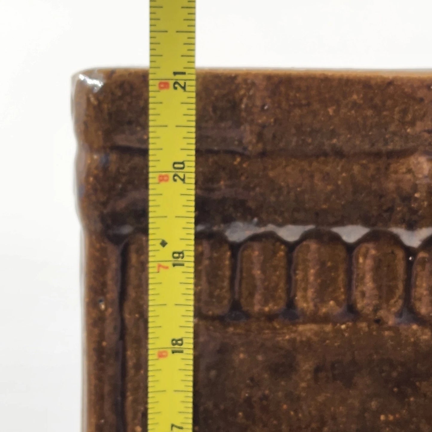 Terracotta Pottery Umbrella Stand 21" Tall Hand Painted Glazed Garden Planter