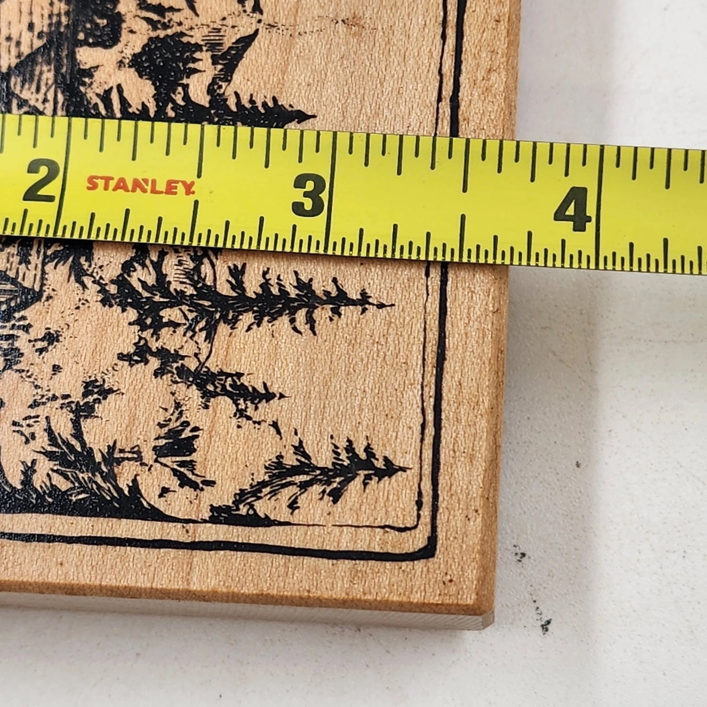 2 Wood Mounted Rubber Stamps Mountain Landscape & Barnyard Sheep Scene USA