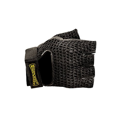 Lifting Grip Gloves Small Black Mesh Back Leather Padded Palm One Pair