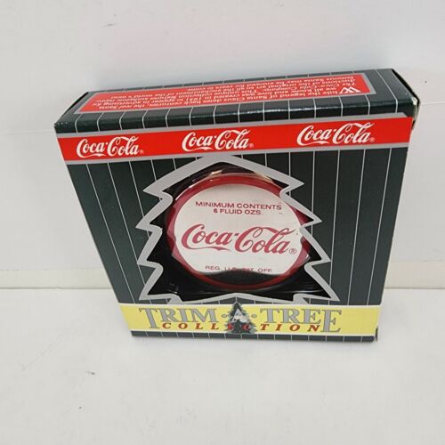 Coca-Cola Bottle Cap Ornament 1998 Trim-A-Tree Polar Bear Skateboarding Coke NIP