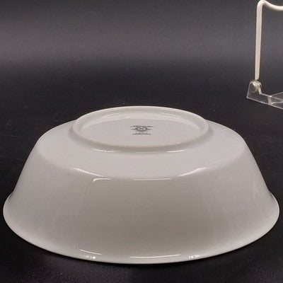 Noritake Cumberland Round Vegetable Bowl 9" White Flowers Platinum Vintage Japan