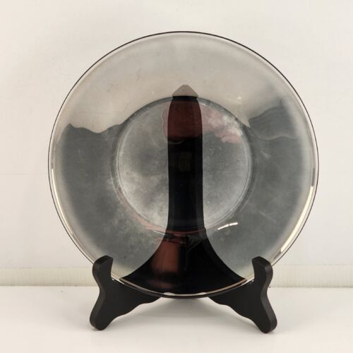 4 Sets of 8" Salad Luncheon Plates with Coffee Cups AH Presence Glass Clear Gray