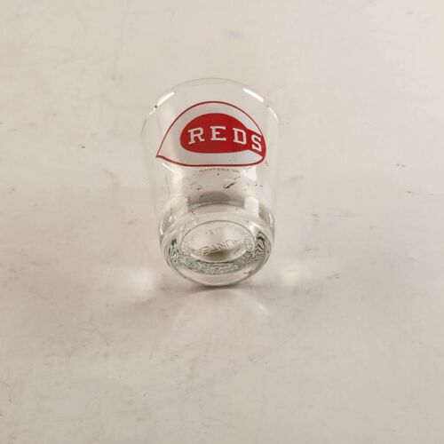 Set of 2 Cincinnati Reds Clear 2 Oz Game Day Shot Glasses Vintage MLB Baseball