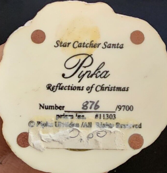Pipka Star Catcher Santa Figurine Reflections of Christmas No 876/9700 Vtg 1997