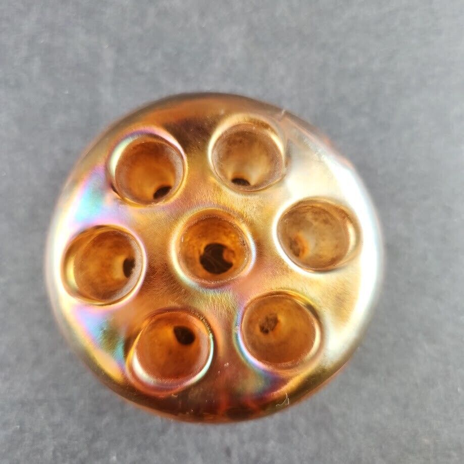 Floral Frog Glass Amber Color Vintage Decortications Floral Arrangements