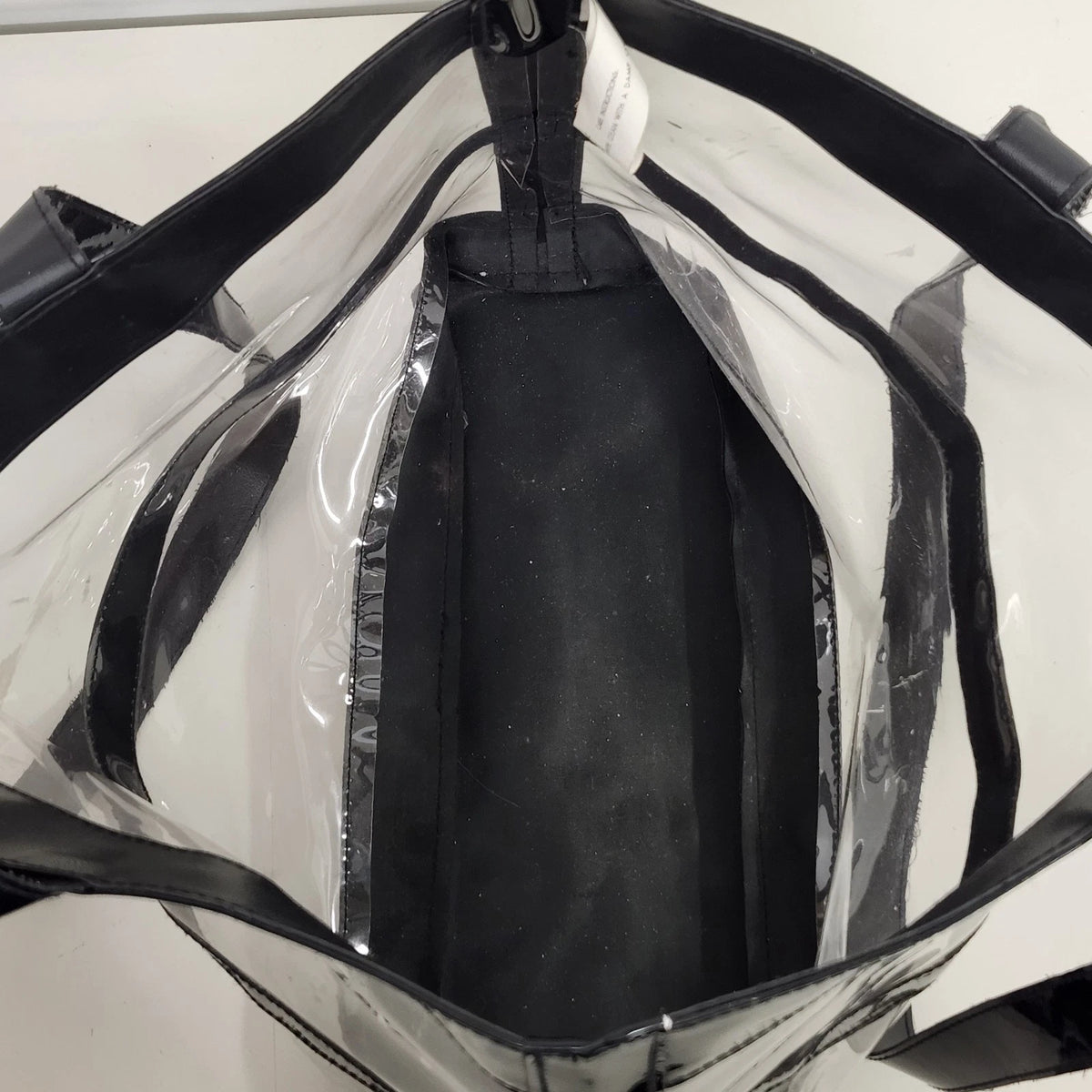 Mary Kay Clear Vinyl Tote Bag Black Patent Trim Large Shoulder Consultant Bag