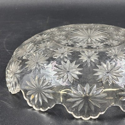 Westmoreland Glass Bowl Star Pattern EAPG Round 9.5" Scalloped Vtg Centerpiece