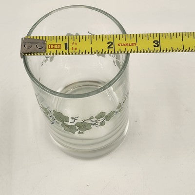 3 Corelle Callaway Green Ivy 6oz Glassware Juice Corning 4" USA