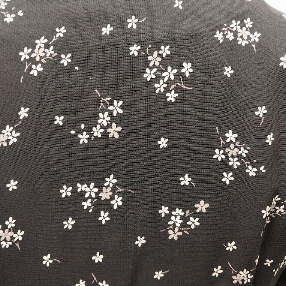 Elegant David Warren Black Floral Dress with Pintuck Bodice & Lace Detail