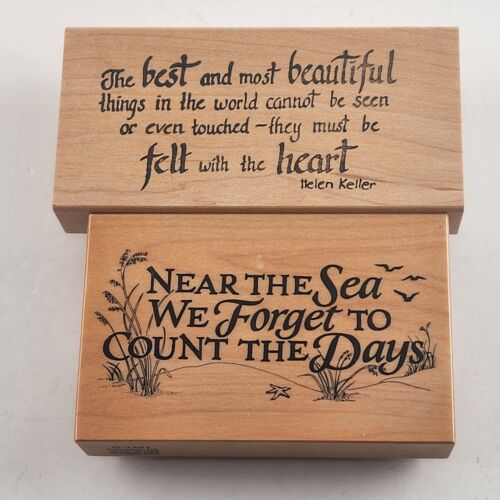Black and White Motivational Sayings Wood Mounted Rubber Stamps Set of 2
