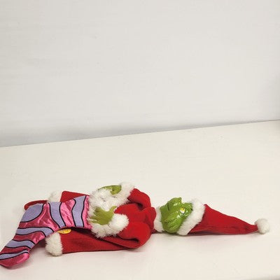 Dr Seuss Grinch Musical Pink Stocking Sock Puppet Vtg 2000
