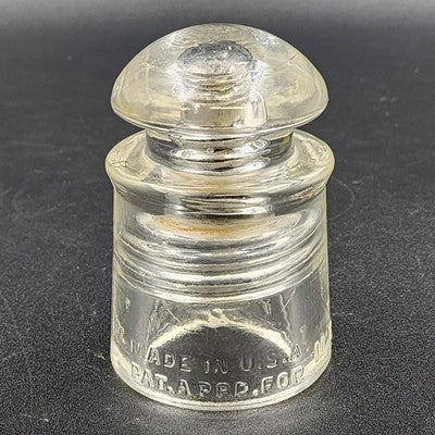 Pyrex MC Clear Glass Insulator NDD Code USA Made 2.5"x4" Vintage