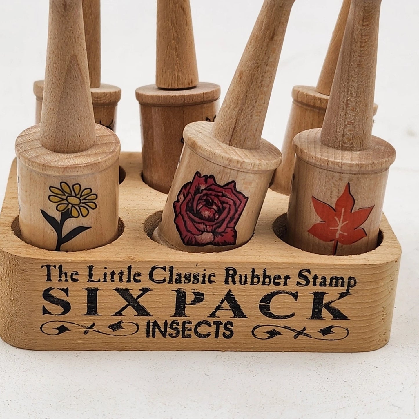 Little Classic Rubber Stamp Set 6 Piece Insects & Flowers Mixed Vintaga Craft