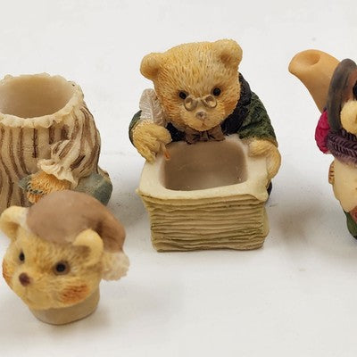 Popular Imports TS291 8pc Mini Tea Set Family Bears Christmas Polystone Resin