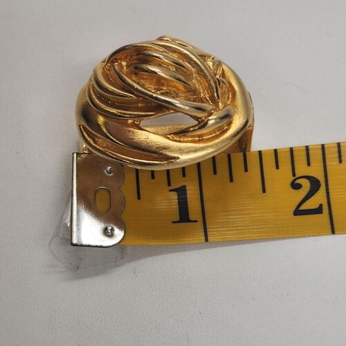 Elegant Gold Tone Love Knot Scarf Slide Neck Handkerchief Holder
