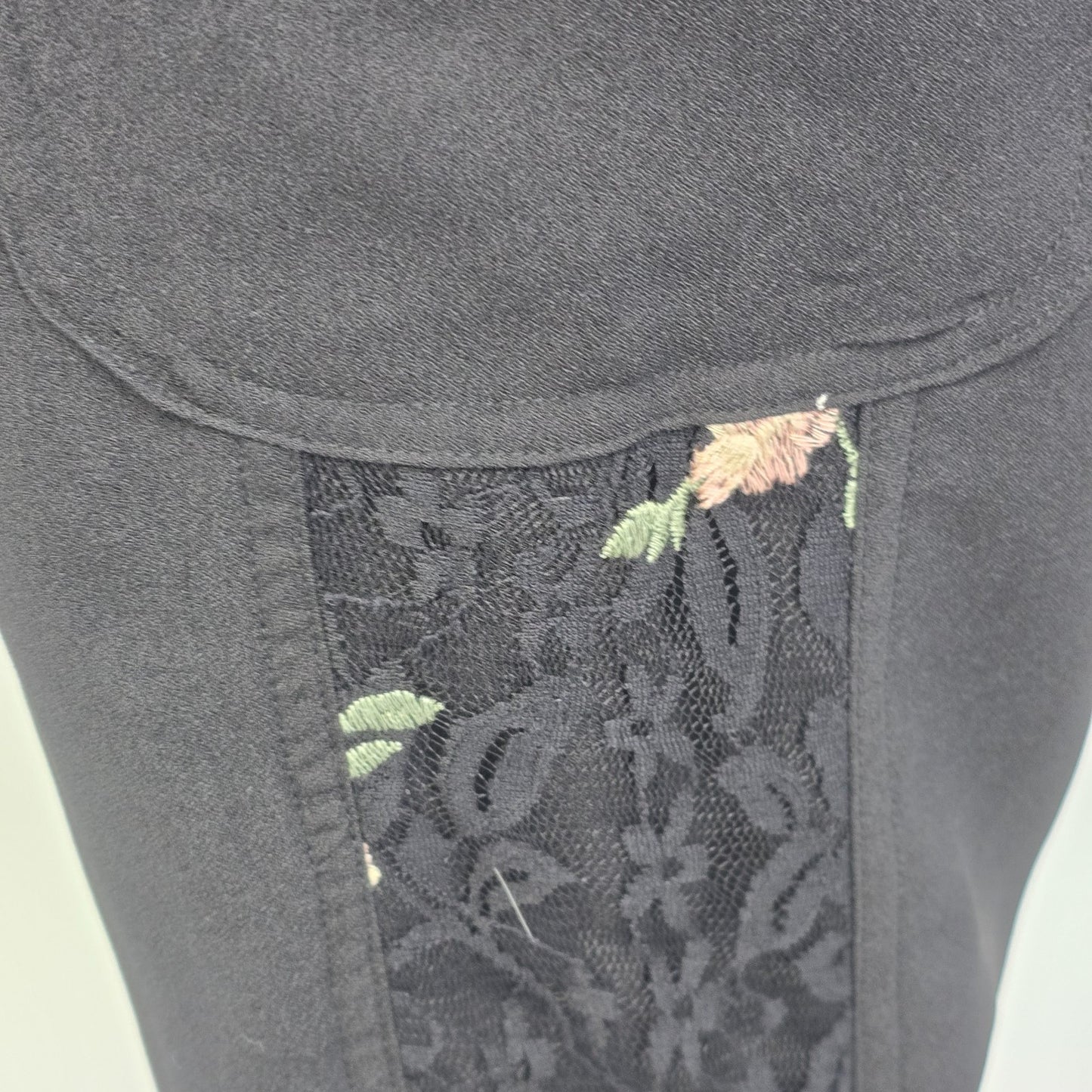Knox Rose Gray Jogger Casual Cargo Pants Embroidered Floral Elastic Waist Large