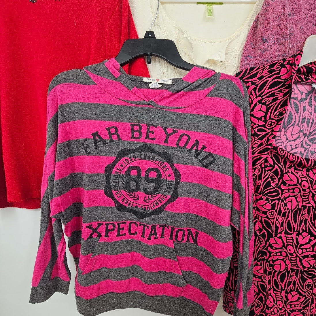 5 Tops Sweaters Ladies Women Pink Red White Medium Kathy Lee Heidi Worthington