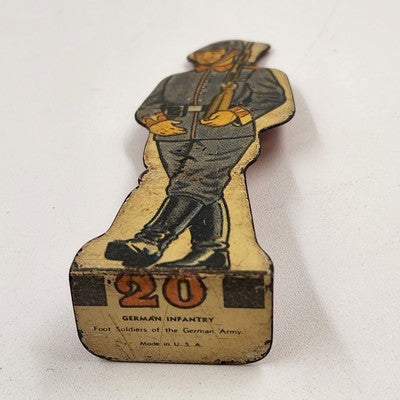 MARX German Foot Soldier Tin Litho Army Figure French Infantry Toy Prop No. 20