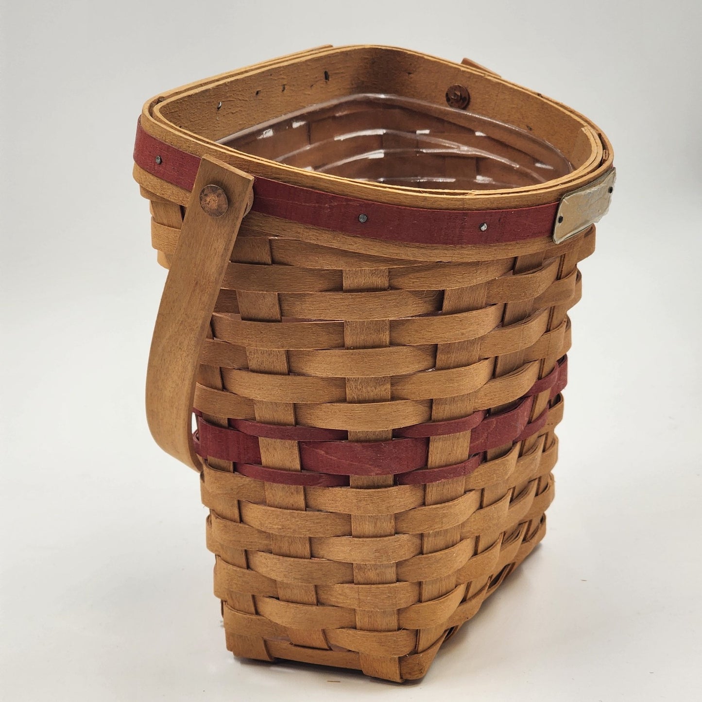 Longaberger Christmas 1998 Glad Tidings Basket Red Wall Hanger Plastic Protector