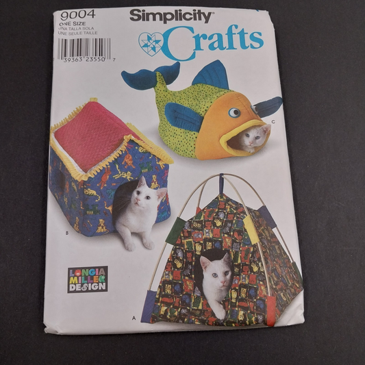 Simplicity 9004 Vtg Sewing Pattern 1990 Uncut Cat Beds 3 Styles Fish House Tent