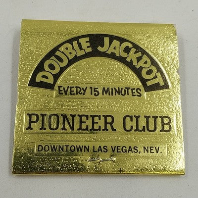 Pioneer Club Double Jackpot Downtown Las Vegas Full Matchbook Cowboy