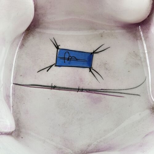 Clown Flower Shaped Bowl Signed Hand Painted Zampiva Rare Italian Art Pottery