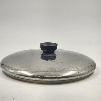 Replacement Stainless Steel Lid Cover 9" For Revere Ware Pan & Pot w Black Knobs