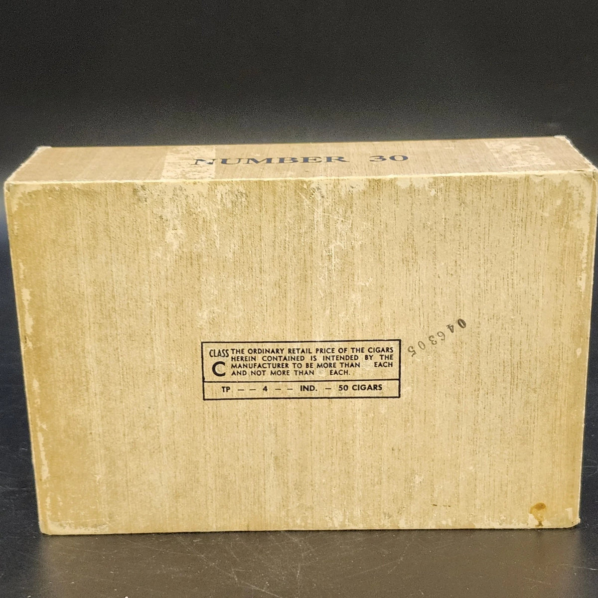 Factory Seconds Number 30 Empty Cigar Box Cardboard Hinged Storage 8.5" Vintage