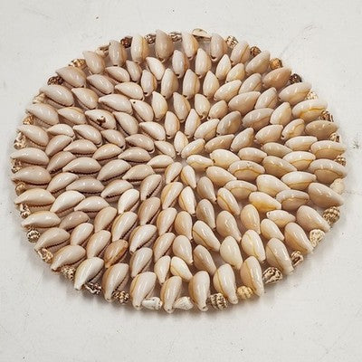 Cowrie Sea Shell Trivet Hot Pad Plate Doily 6" Boho Coastal Decor 1970s