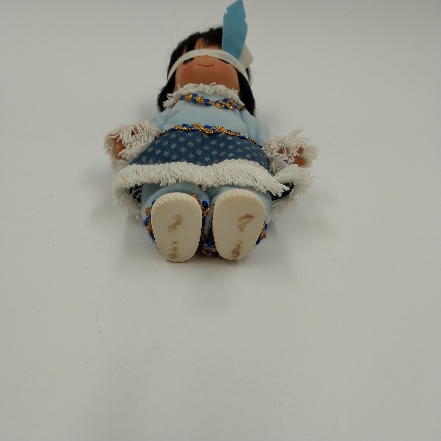 Precious Moments Native American in Blue Clothes Doll Toy 8"