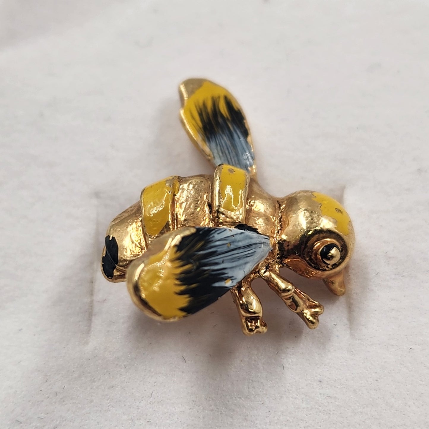Bumble Bee Brooch Pin Gold & Black Enamel Bug Design Cute Fashion Accessory