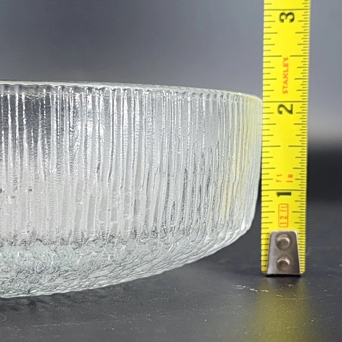 Indiana Glass Tree Bark Ice Textured Bowl 6.75 Inch Vintage