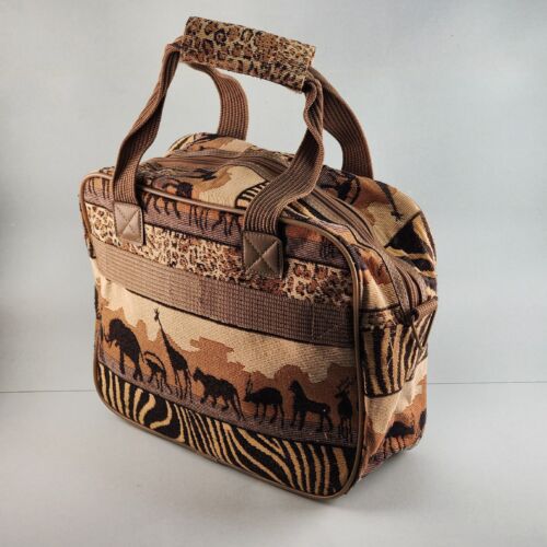 Pioneer Express Tapestry Travel Computer Bag African Safari Motif 13"x5"x10" H