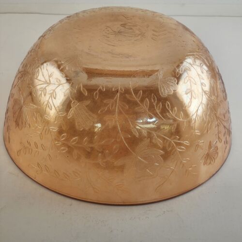Jeanette Floral Marigold Iridescent Salad Bowl Carnival Vintage 9½" Across
