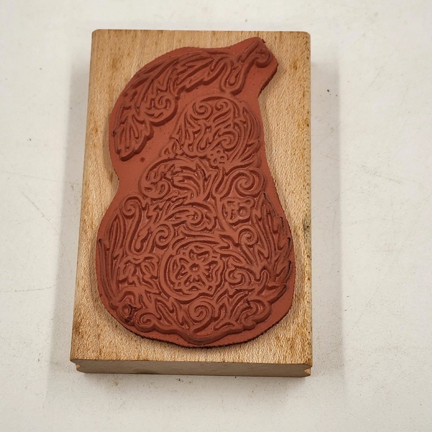 Wood Mounted Rubber Stamp Rubber Stampede Ornate Pear A2378F Vintage Craft