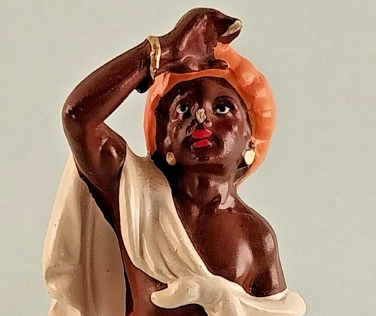 Hand Painted Chalkware Fontanini Italy Depose Camal Driver Malachi Figurine 5"