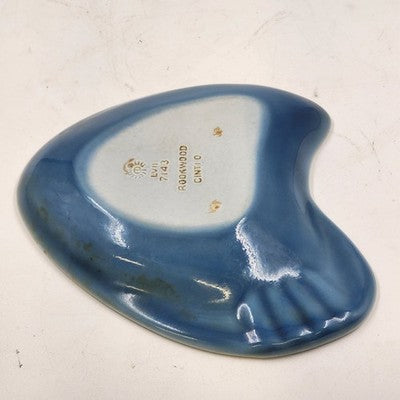 Rookwood Teal Trinket Dish Ashtray Art Pottery Abstract Shaped Glossy 7" x 7.5"
