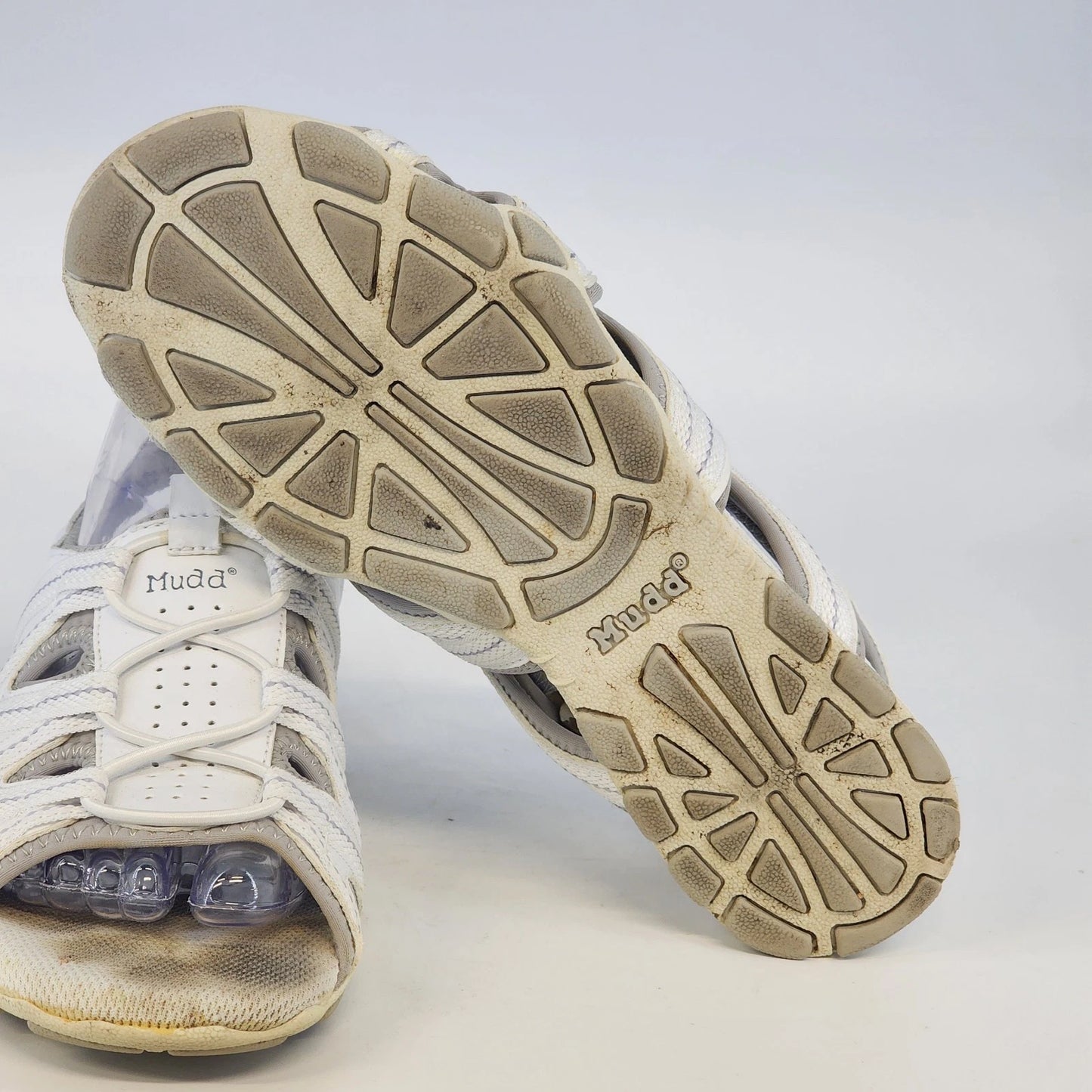 Mudd Angelo Sandals Women 8 White Open Toe Heels Y2K Vtg w Box Vintage