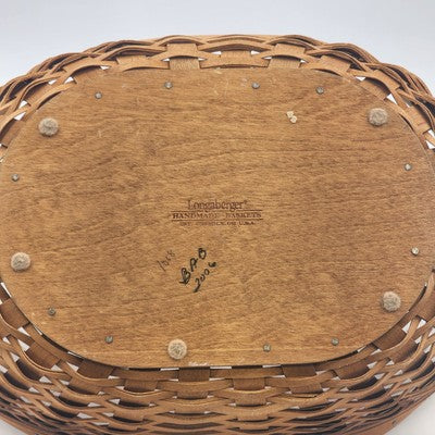 Longaberger Full-Size Maple Brown Crocus Basket w Plastic Protector Liner 2006