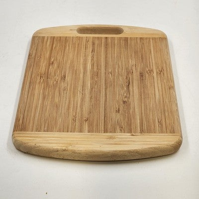 Natural Bamboo Dual Color Cutting Board Double Sided 12"x9" with Cut out Handle