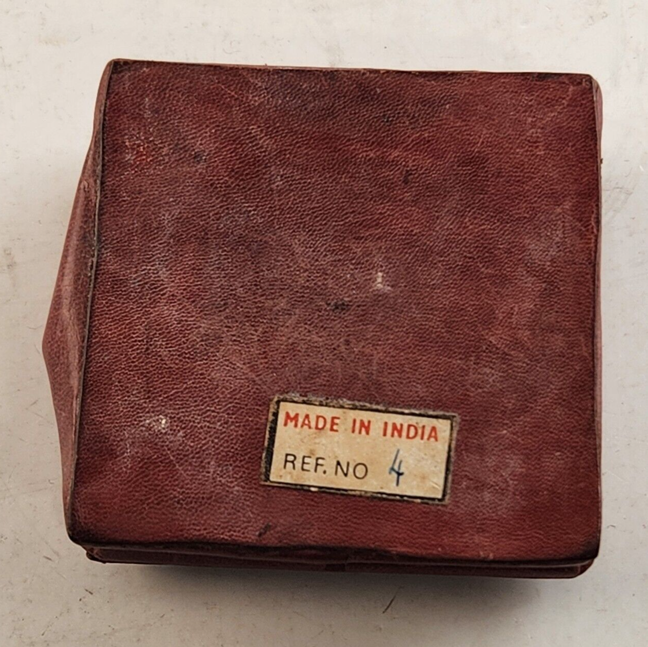 Leather India Coin Purse Fold Up Snap Close Mother Child Tagged Vintage 1960s