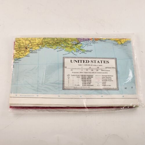 United States Wall Map 5891 USA Vintage 25" x 37" 11 Colors Dennison No 51-891
