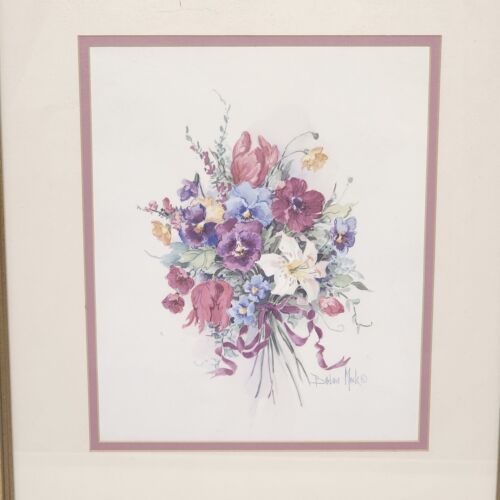 Lavender Ribbon Framed And Matted Print by Barbara Mock Wall Art 16"w x 18"h