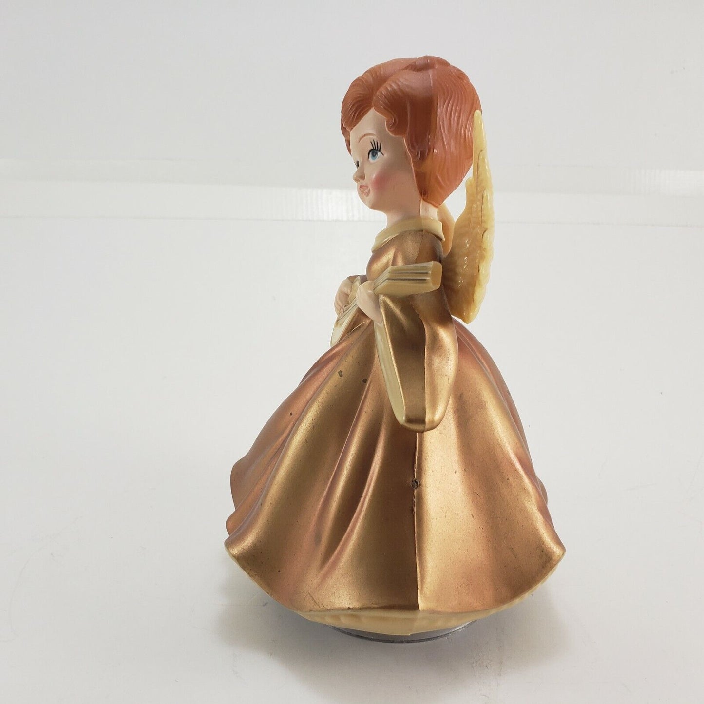 Angel Music Box Plays Silent Night Windup Rotates 1973 Vintage Plastic Hong Kong