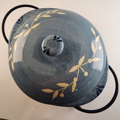Certified International Pamela Gladding Flora Large Round Casserole Metal Stand