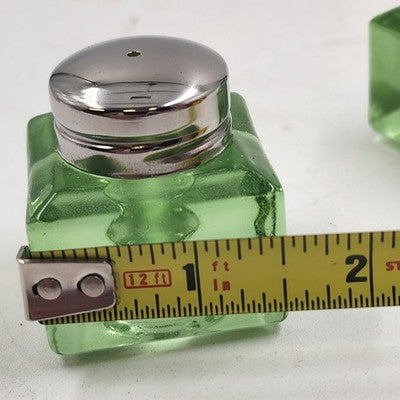 Pottery Barn Monterey Green Glass Salt & Pepper Shakers NIB Tabletop New